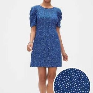 Banana Republic Factory blue puff sleeve dress